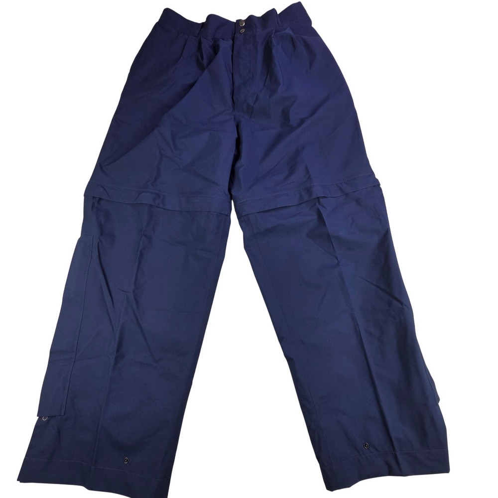 Zero Restriction Gore-Tex Rain Pants Mens M 32x29 Blue Convertible Waterproof